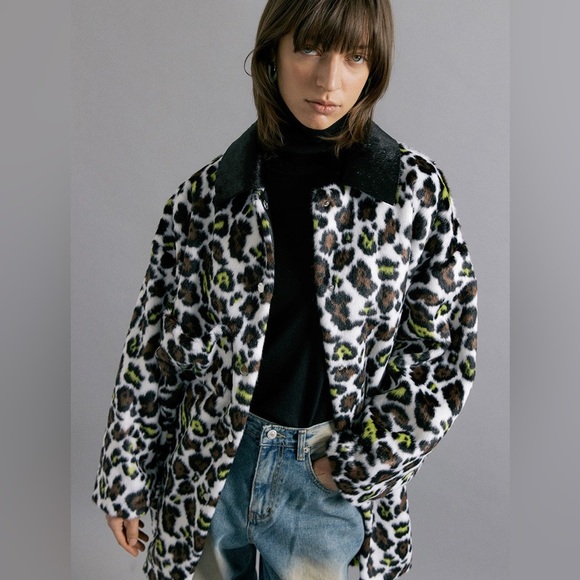 MOLLIOLLI. Bella Leopard Print Faux Fur Sz S NWT - Picture 15 of 15